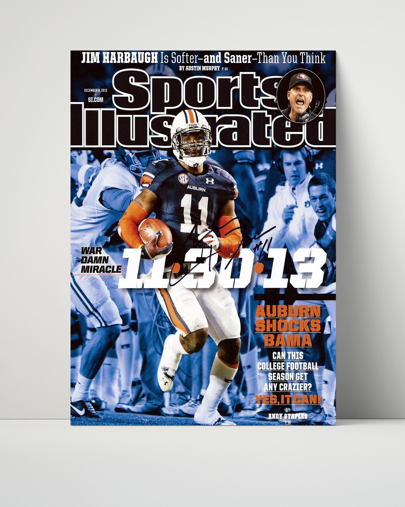 Auburn Autograph SI Print - Chris Davis - Iron Bowl Miracle