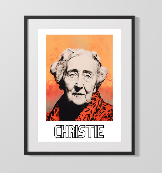 Agatha Christie literary wall art print for library and reading room decor