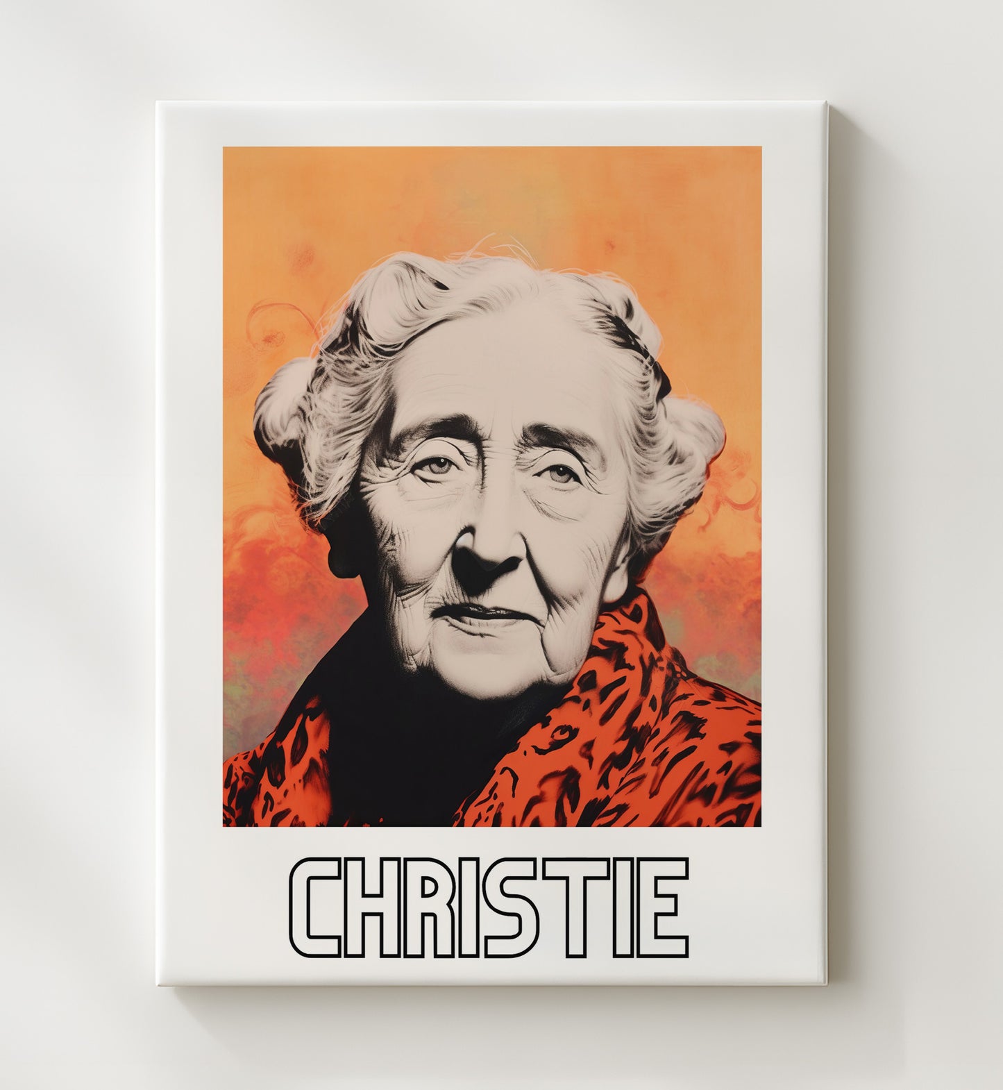 Agatha Christie 20x24 Canvas wall art print – Author Portraits decor