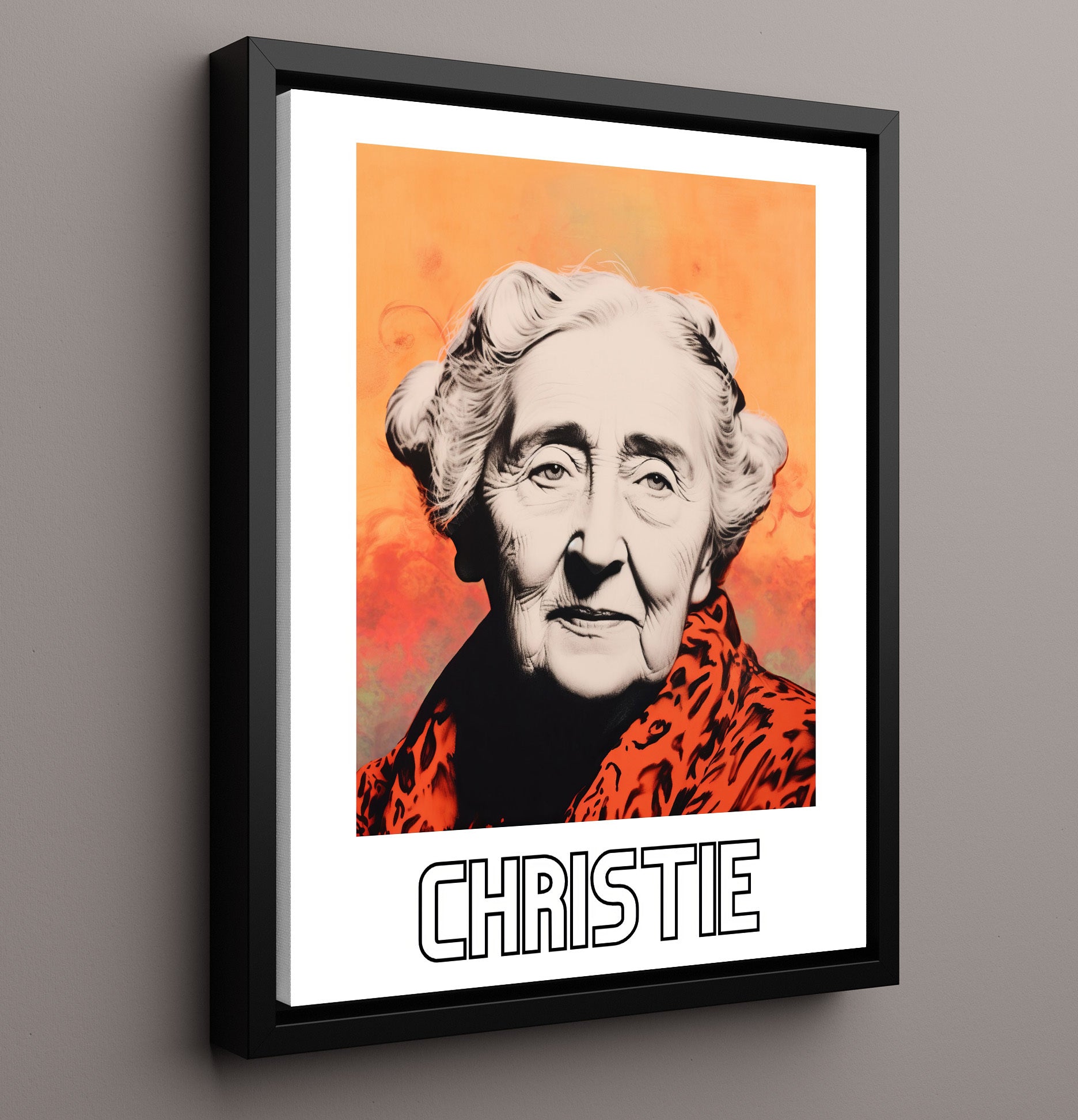 Agatha Christie 16x20 Framed Canvas wall art print – Author Portraits decor