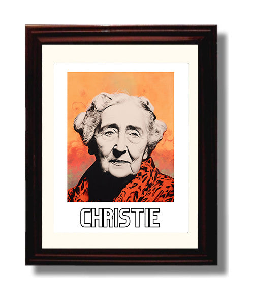 Agatha Christie 8x10 Black Matted Beveled Frame wall art print – Author Portraits decor
