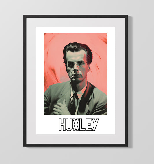 Aldous Huxley literary wall art print for library and reading room decor