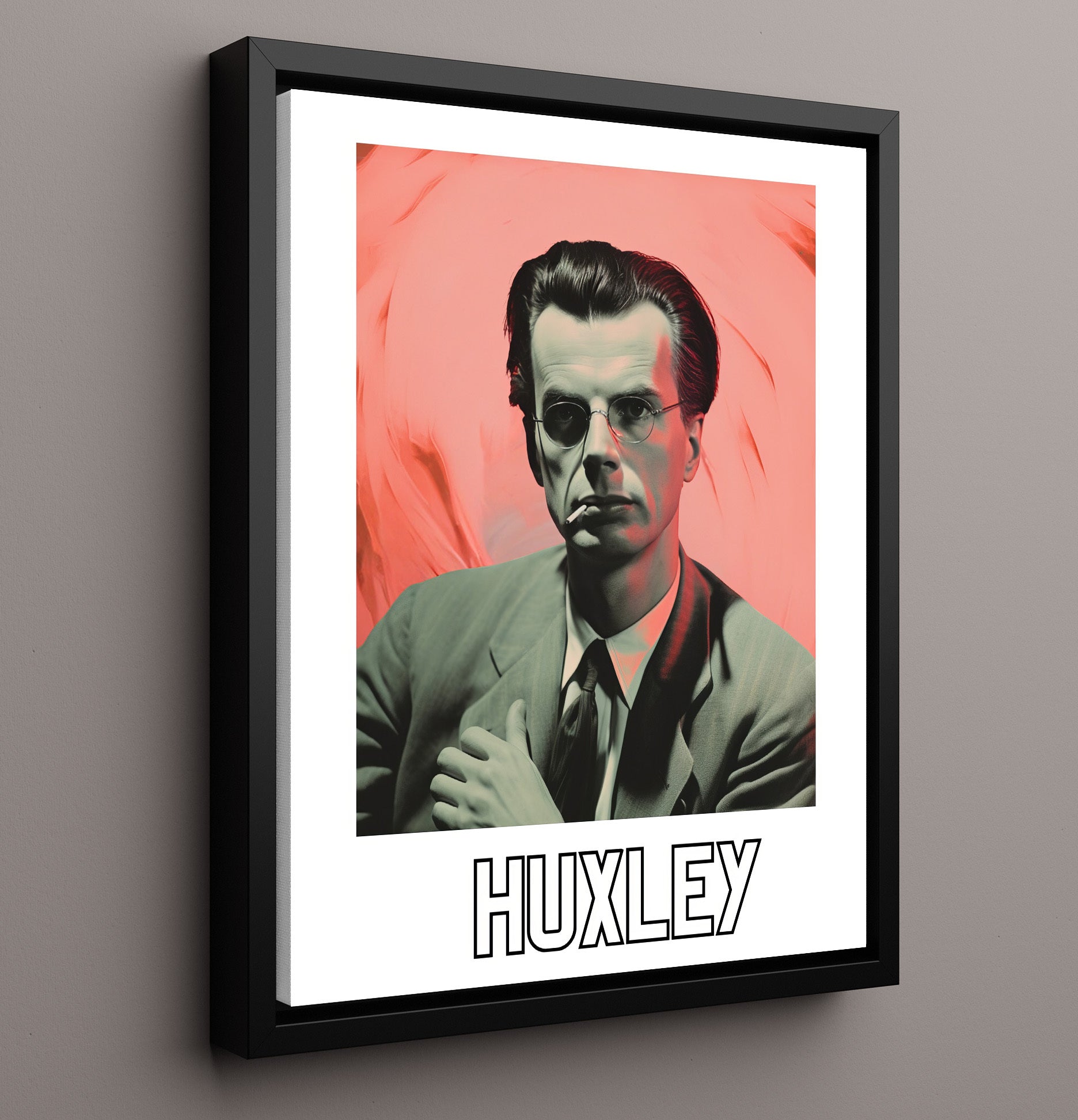 Aldous Huxley 16x20 Framed Canvas wall art print – Author Portraits decor