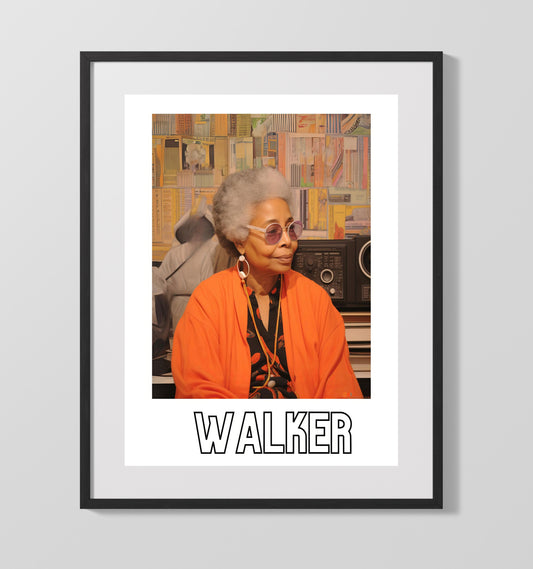 Alice Walker literary wall art print for library and reading room decor