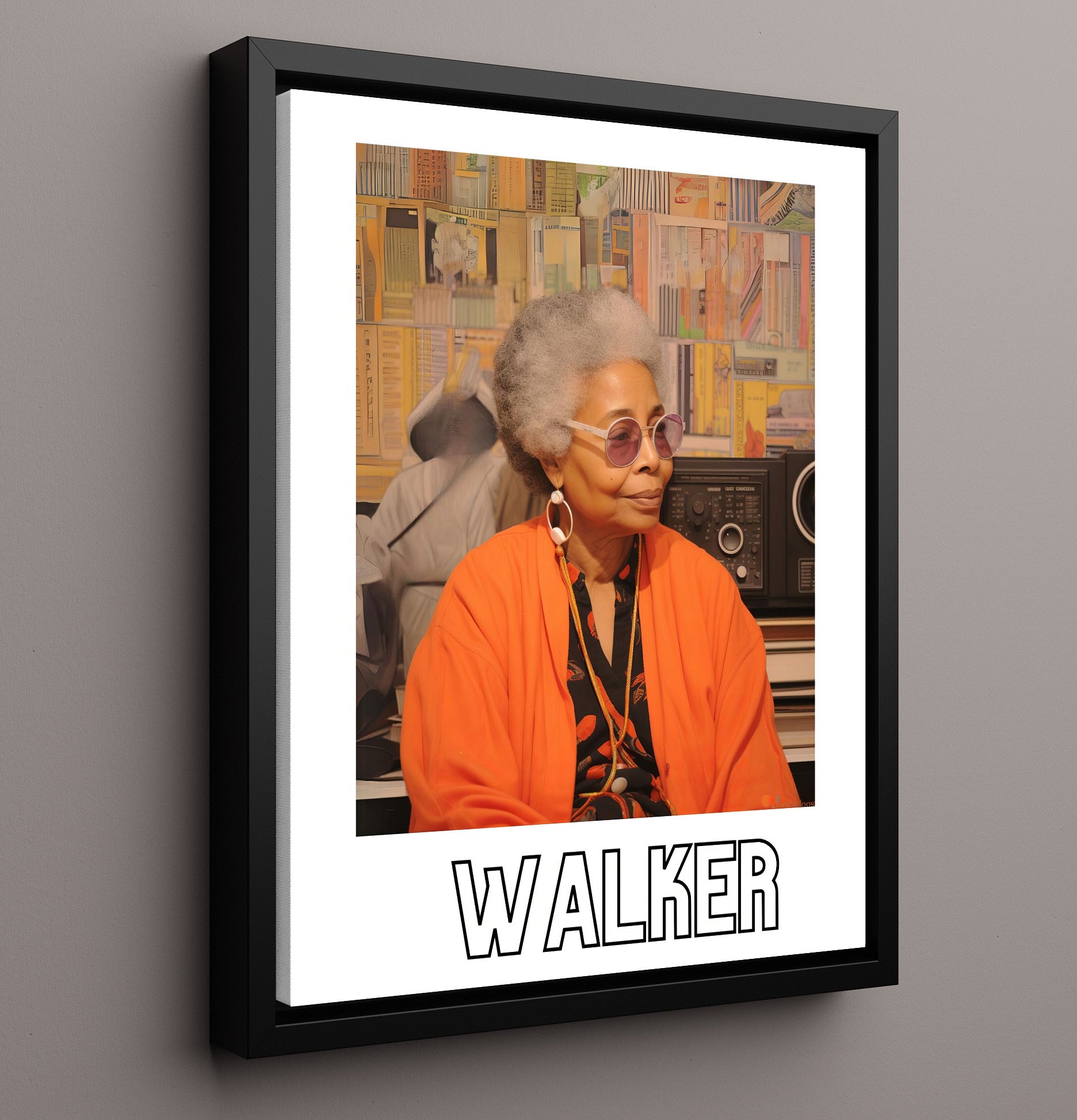 Alice Walker 16x20 Framed Canvas wall art print – Author Portraits decor
