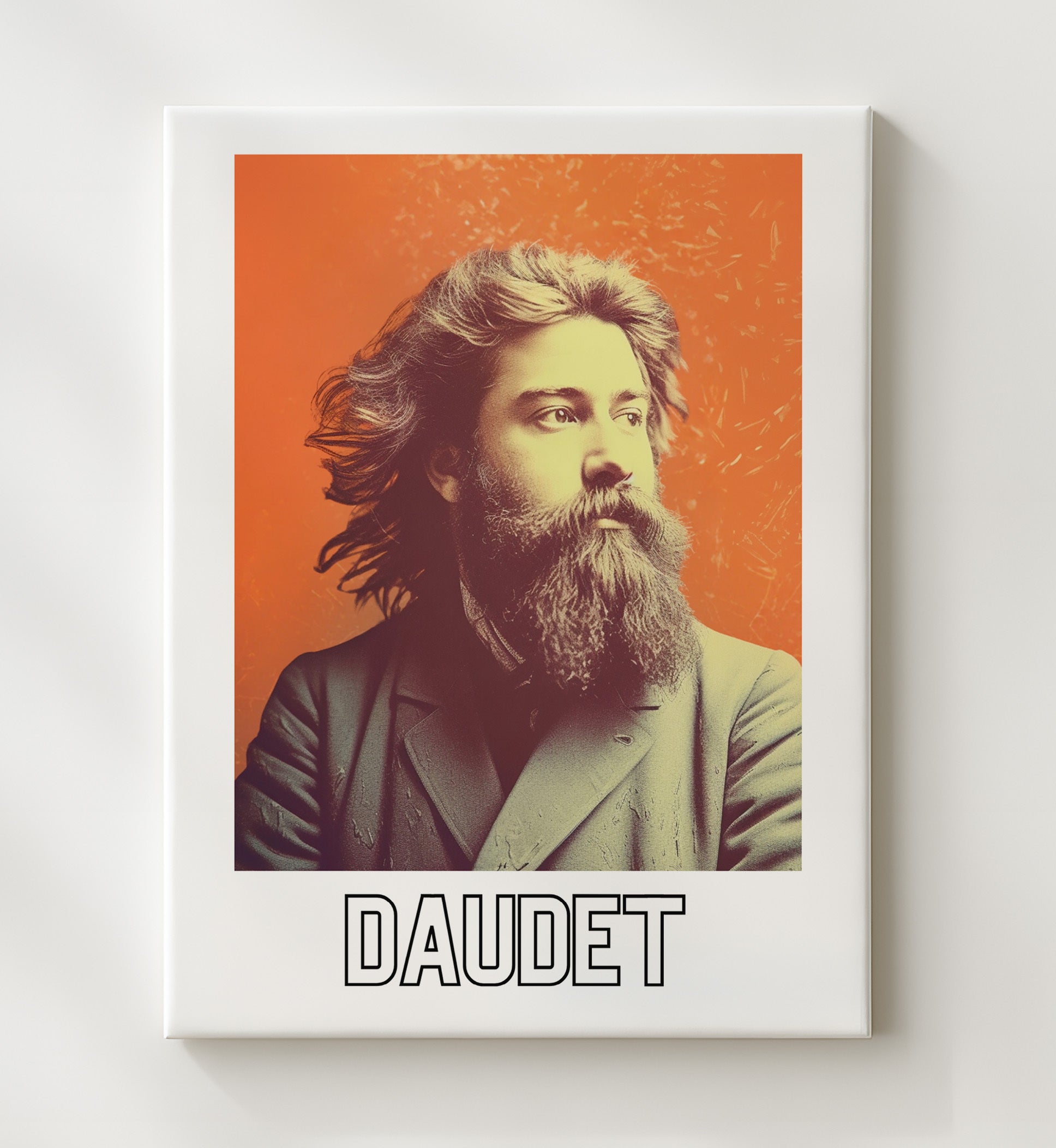 Alphonse Daudet 20x24 Canvas wall art print – Author Portraits decor