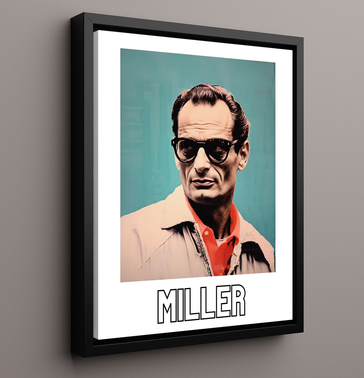 Arthur Miller 16x20 Framed Canvas wall art print – Author Portraits decor