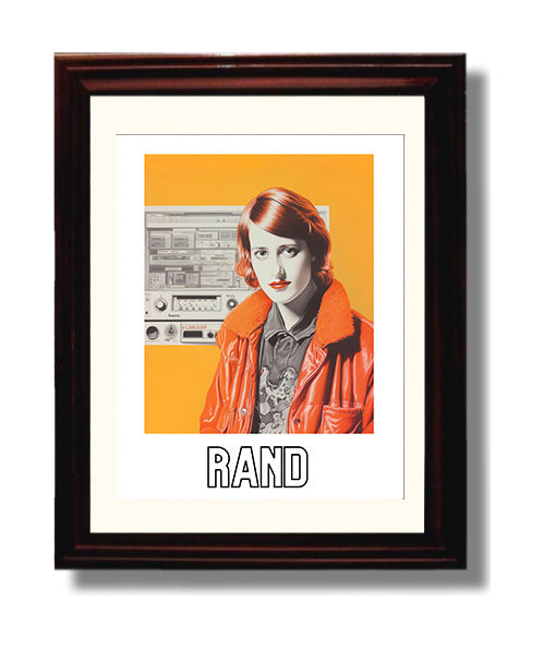 Ayn Rand 8x10 Black Matted Beveled Frame wall art print – Author Portraits decor