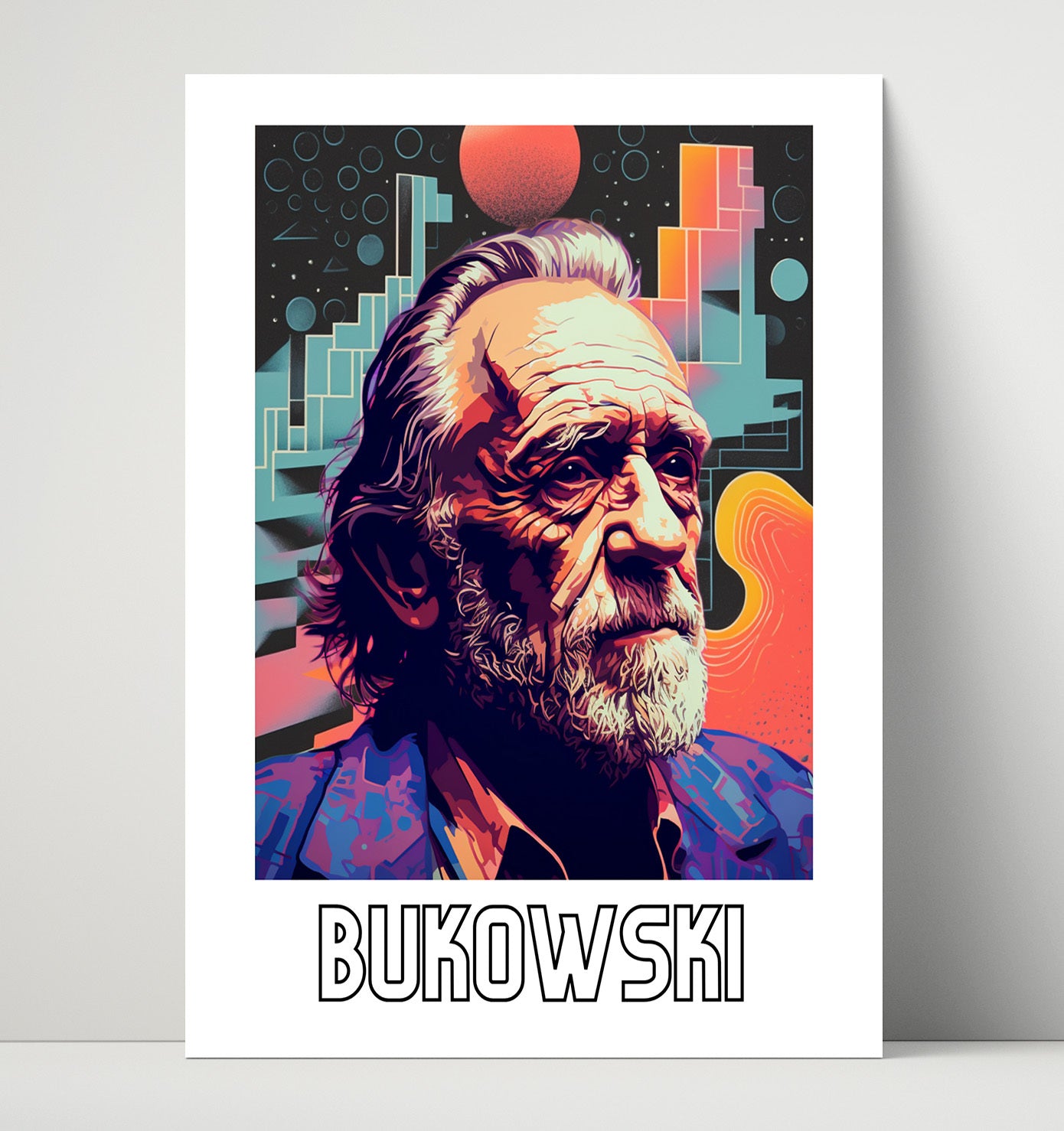 Charles Bukowski 16x20 Unframed Print wall art print – Author Portraits decor