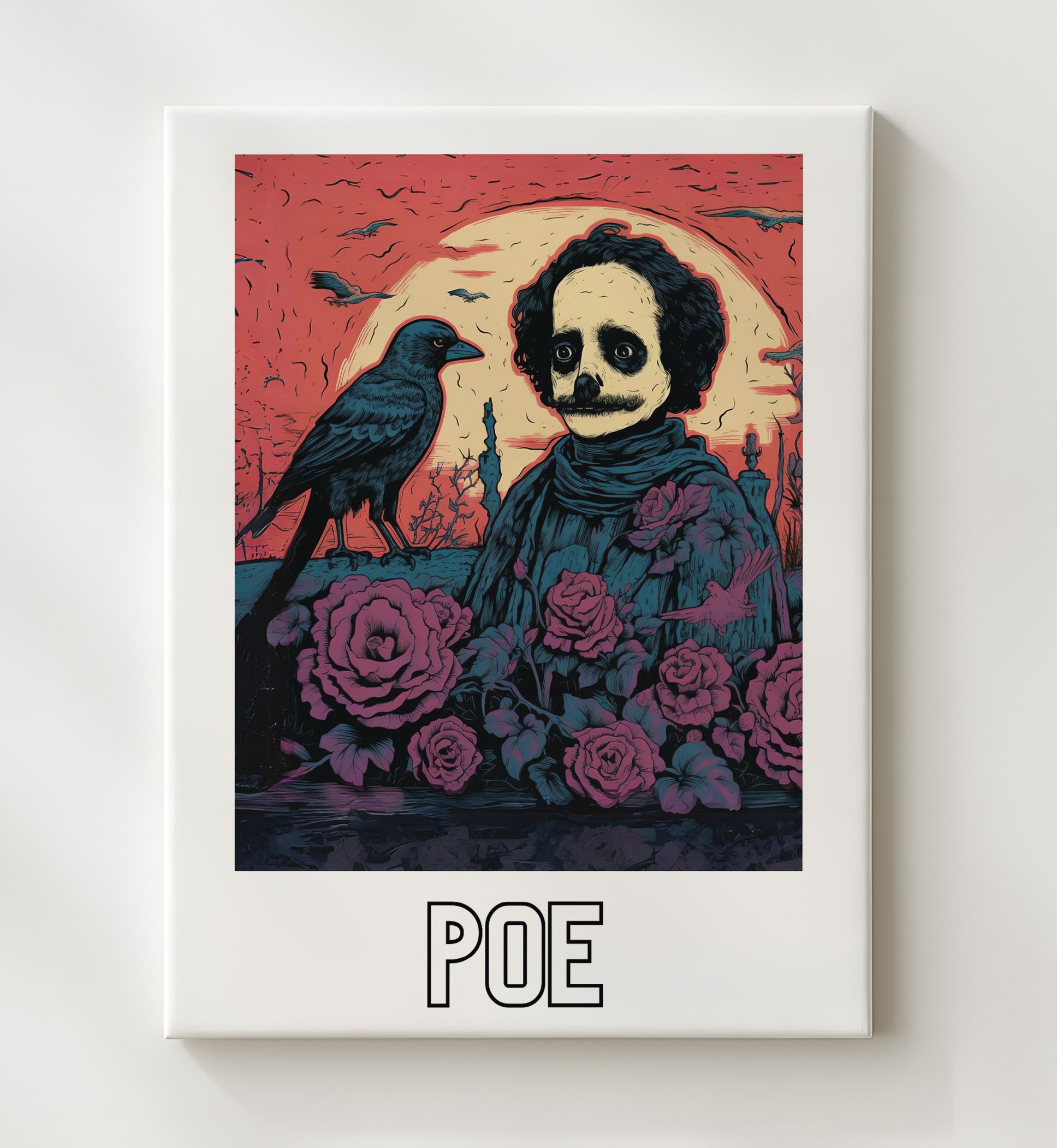 Edgar Allan Poe 20x24 Canvas wall art print – Author Portraits decor