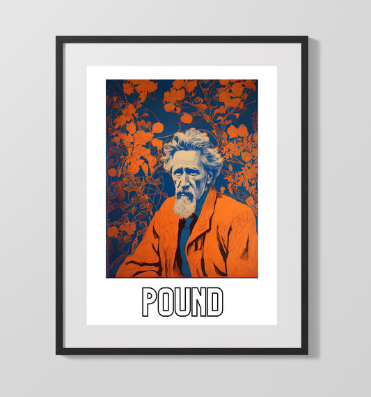 Ezra Pound literary wall art print for library and reading room decor