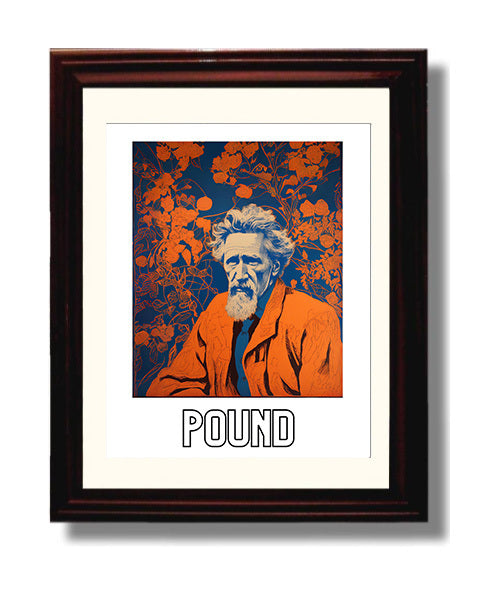 Ezra Pound 8x10 Black Matted Beveled Frame wall art print – Author Portraits decor