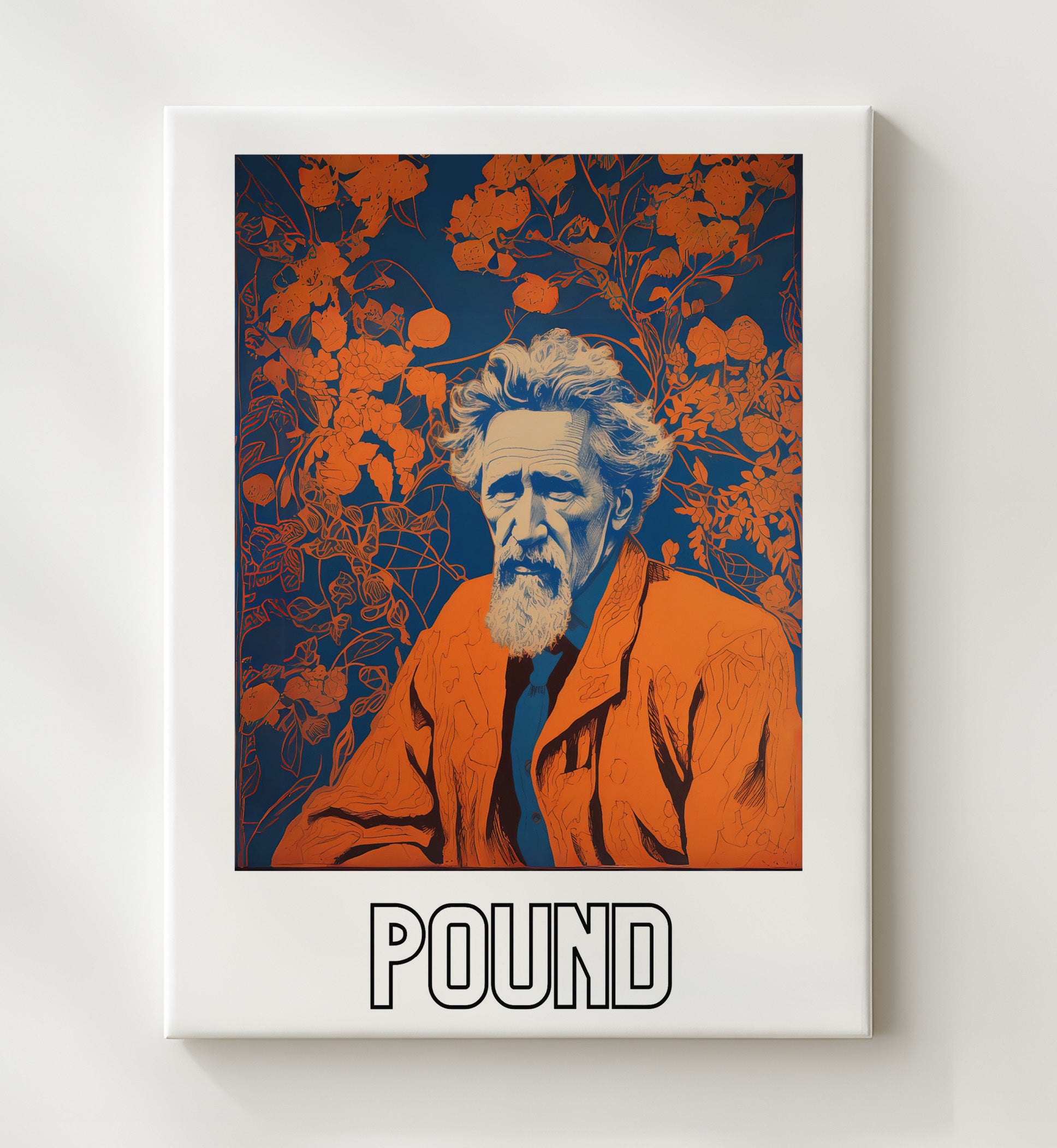 Ezra Pound 20x24 Canvas wall art print – Author Portraits decor