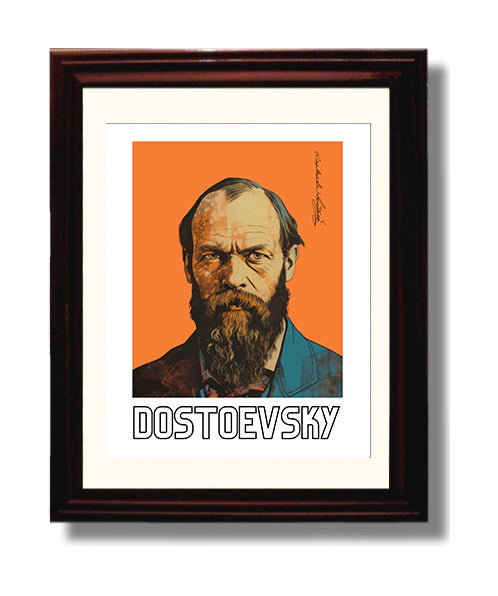 Fyodor Dostoevsky 8x10 Black Matted Beveled Frame wall art print – Author Portraits decor