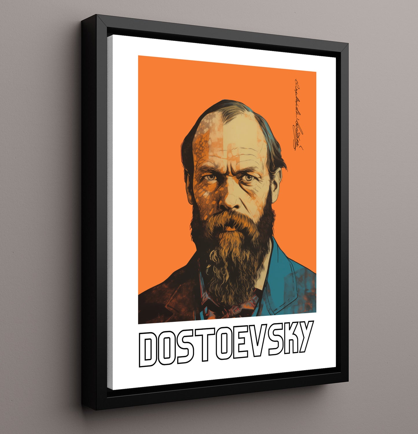 Fyodor Dostoevsky 16x20 Framed Canvas wall art print – Author Portraits decor