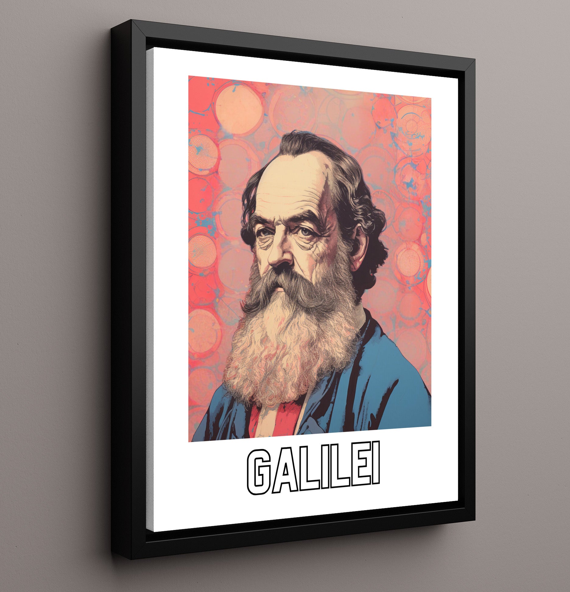 Galileo Galilei 16x20 Framed Canvas wall art print – Author Portraits decor