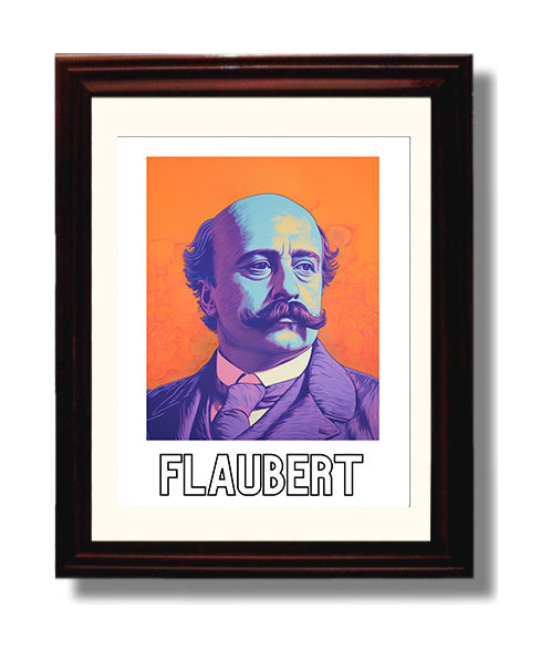 Gustave Flaubert 8x10 Black Matted Beveled Frame wall art print – Author Portraits decor