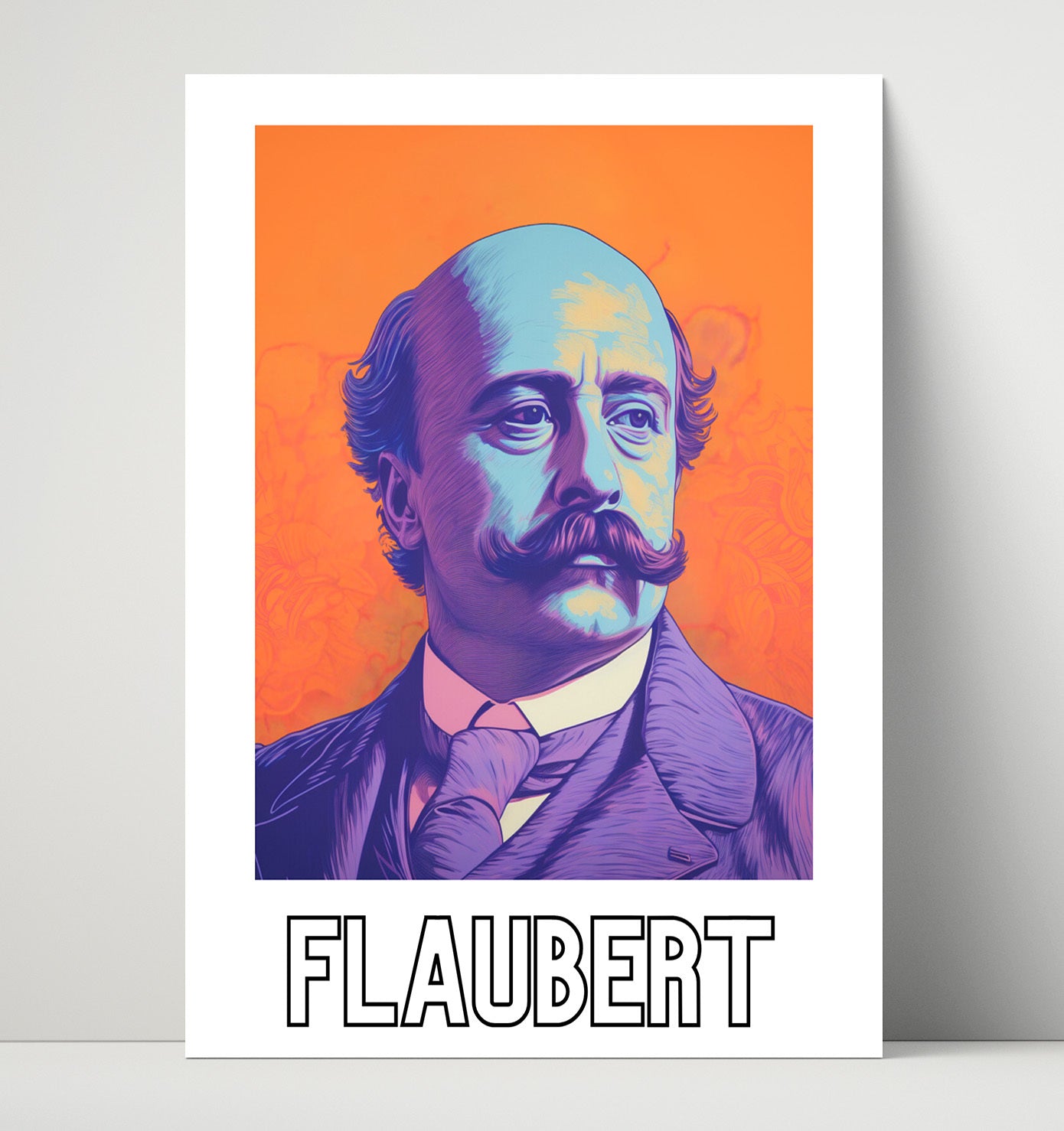 Gustave Flaubert 16x20 Unframed Print wall art print – Author Portraits decor