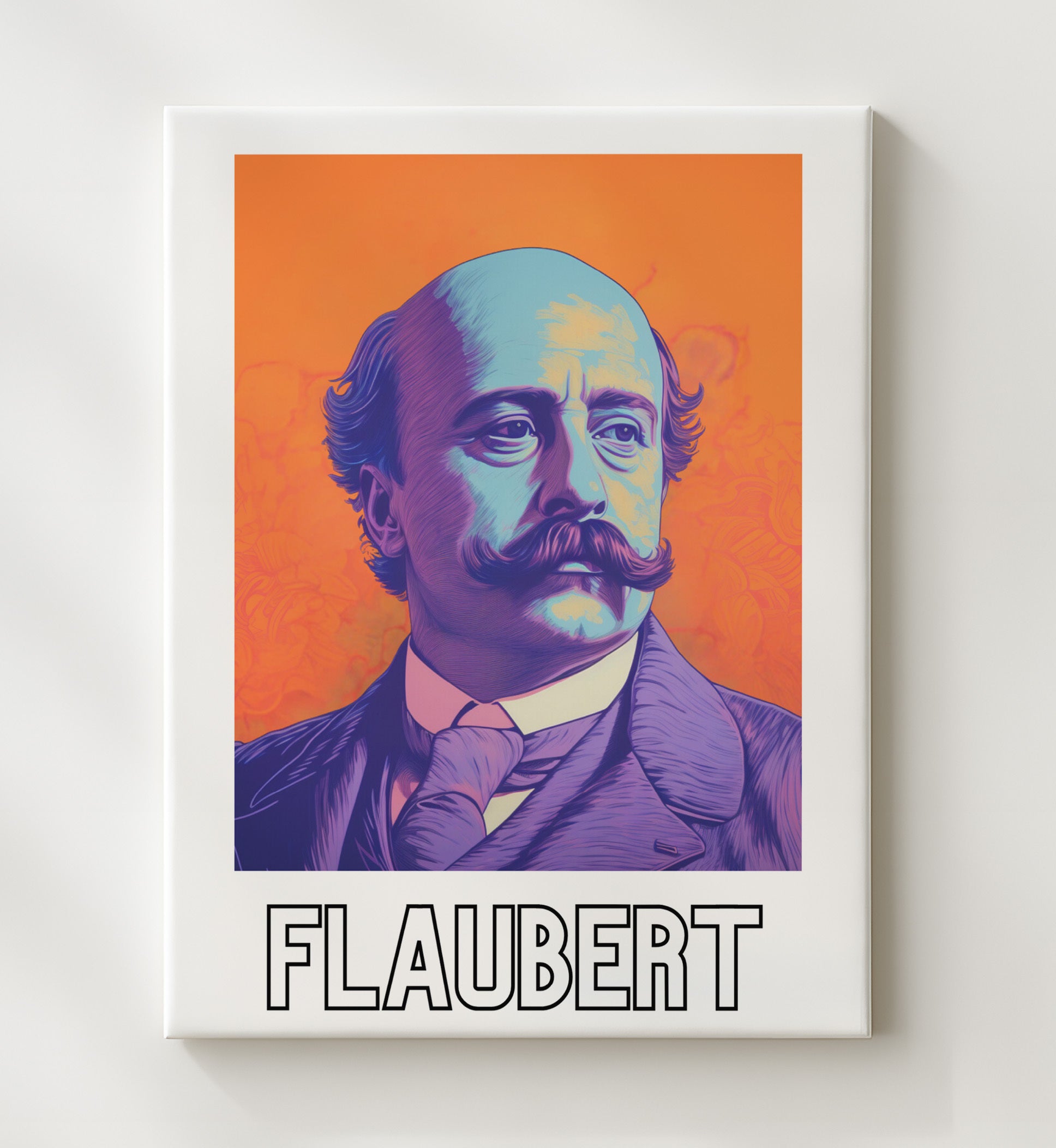 Gustave Flaubert 20x24 Canvas wall art print – Author Portraits decor