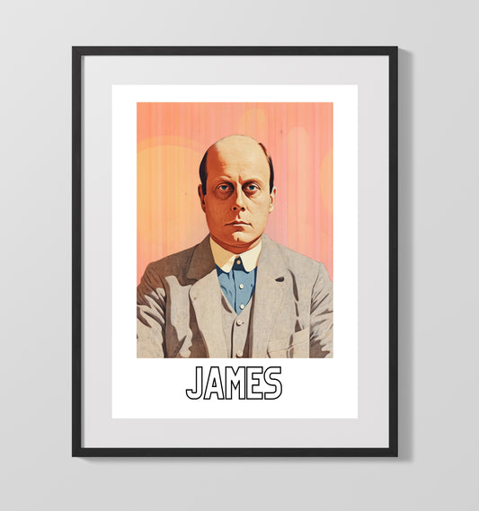 Henry James literary wall art print for library and reading room decor