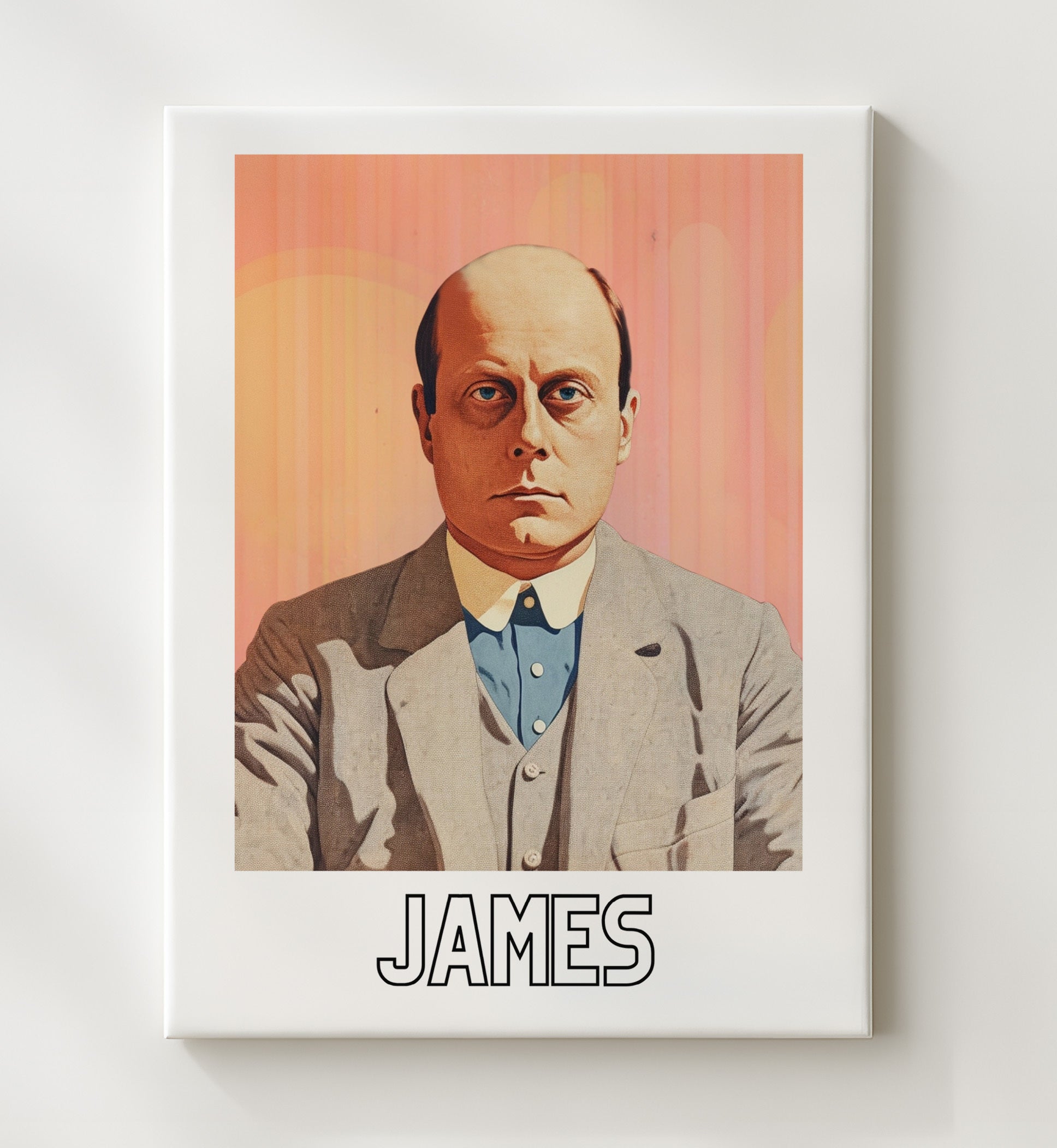 H.G. Wells 20x24 Canvas wall art print – Author Portraits decor