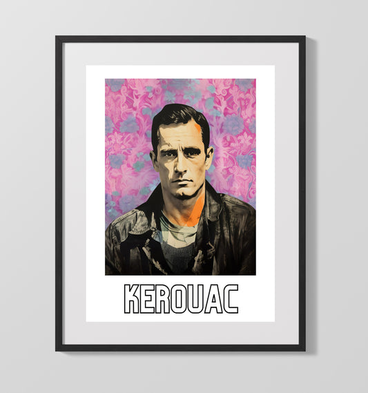Jack Kerouac literary wall art print for library and reading room decor