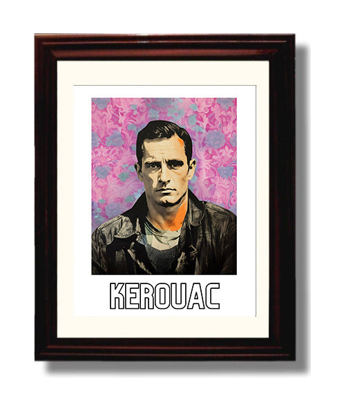 Jack Kerouac 8x10 Black Matted Beveled Frame wall art print – Author Portraits decor