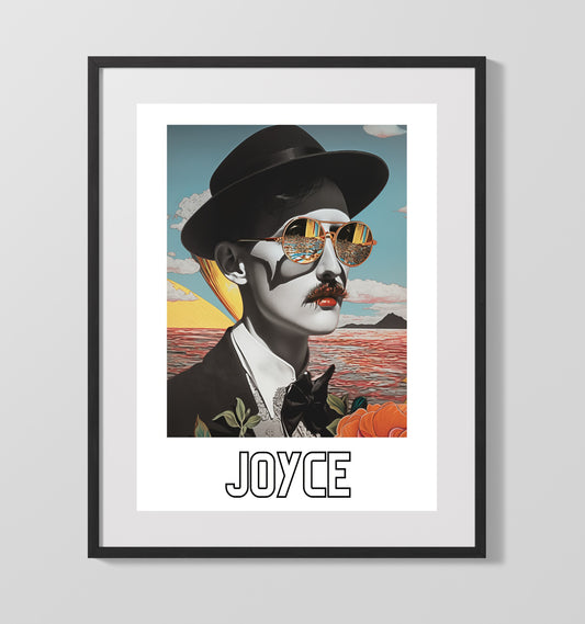 James Joyce literary wall art print for library and reading room decor