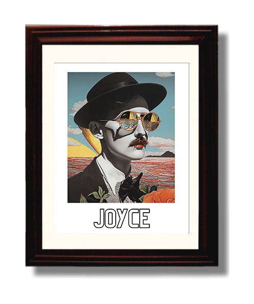 James Joyce 8x10 Black Matted Beveled Frame wall art print – Author Portraits decor