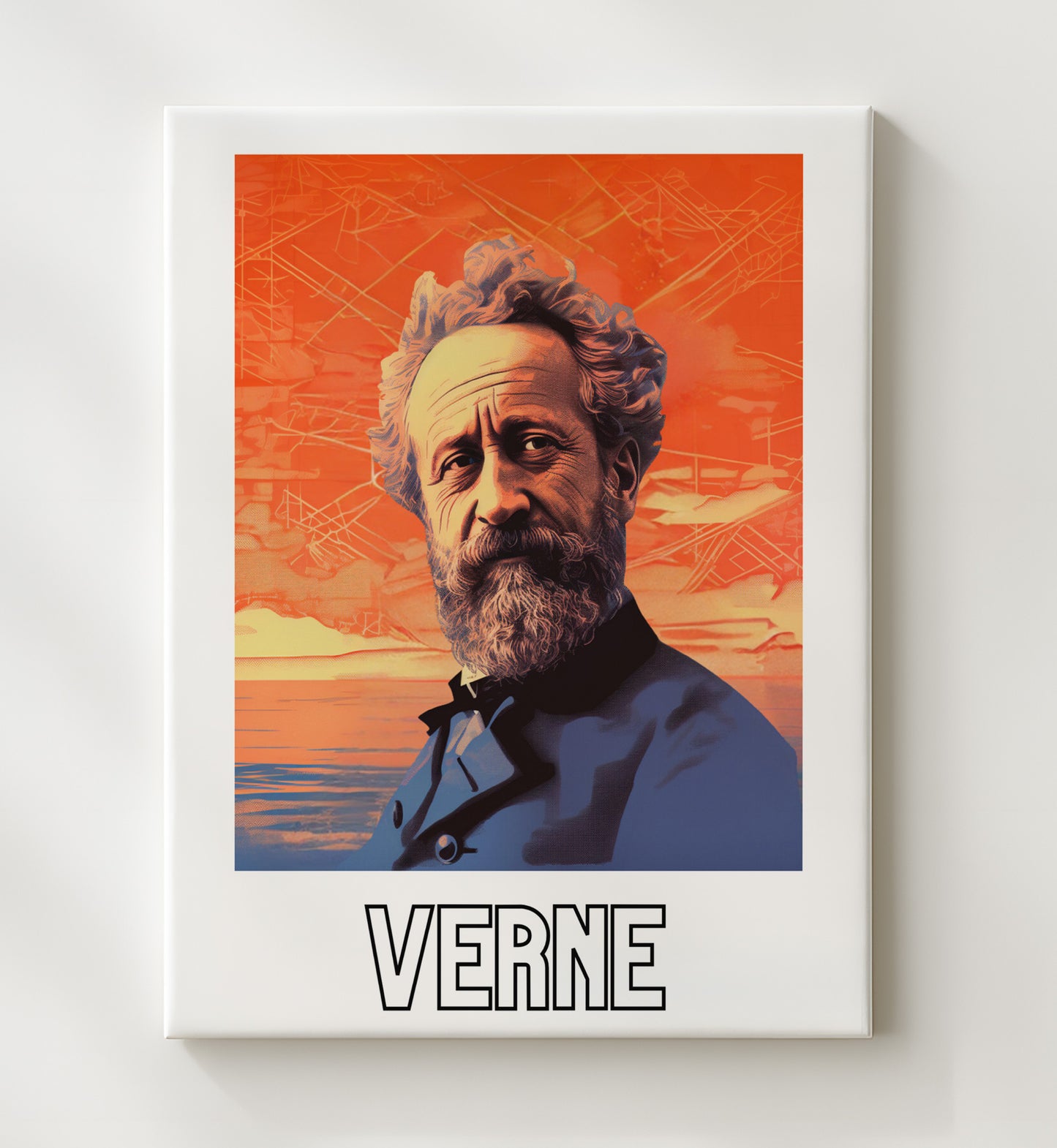 Jules Verne 20x24 Canvas wall art print – Author Portraits decor
