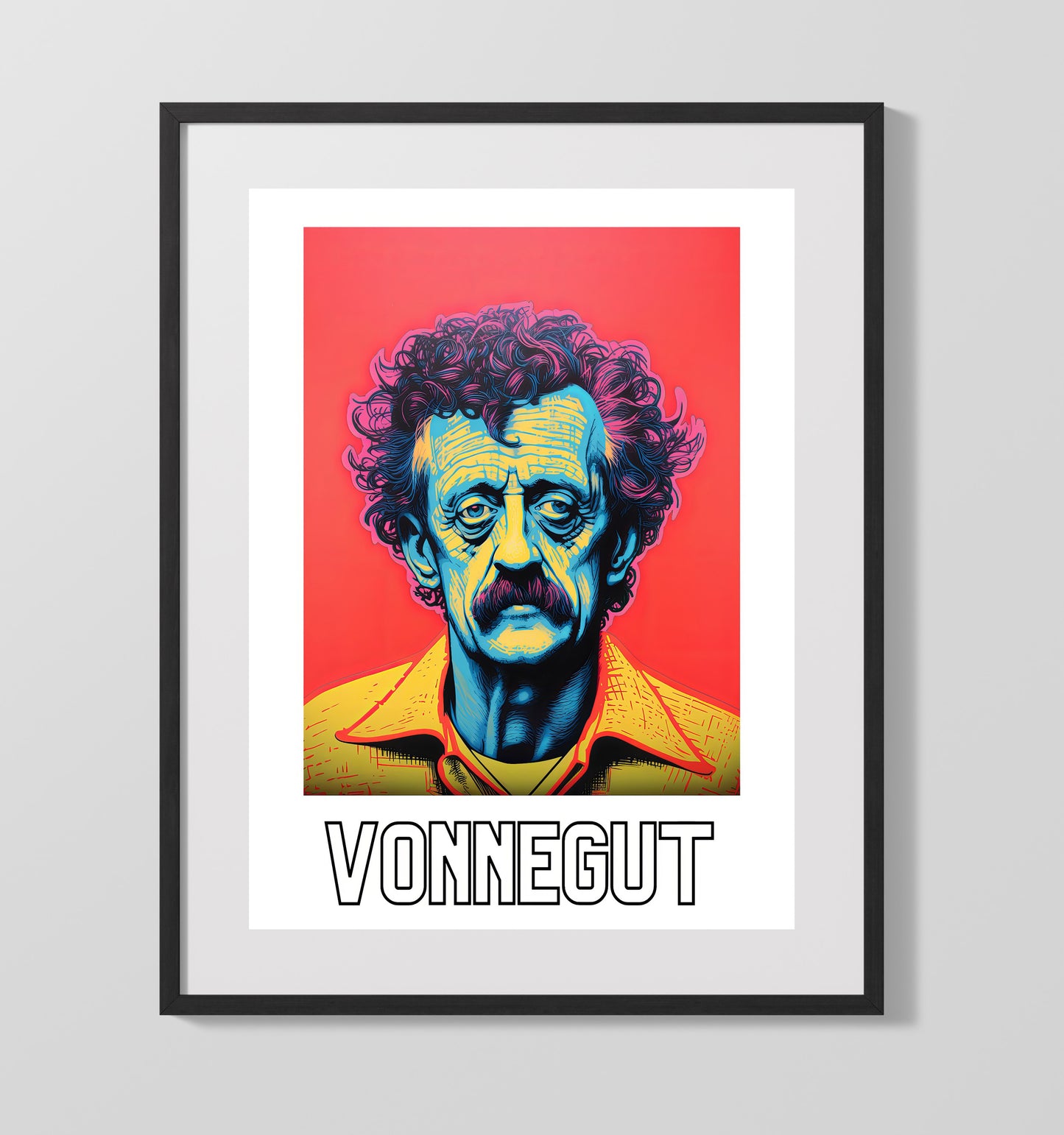 Kurt Vonnegut 16x20 Gallery Frame wall art print – Author Portraits decor