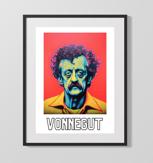 Kurt Vonnegut literary wall art print for library and reading room decor