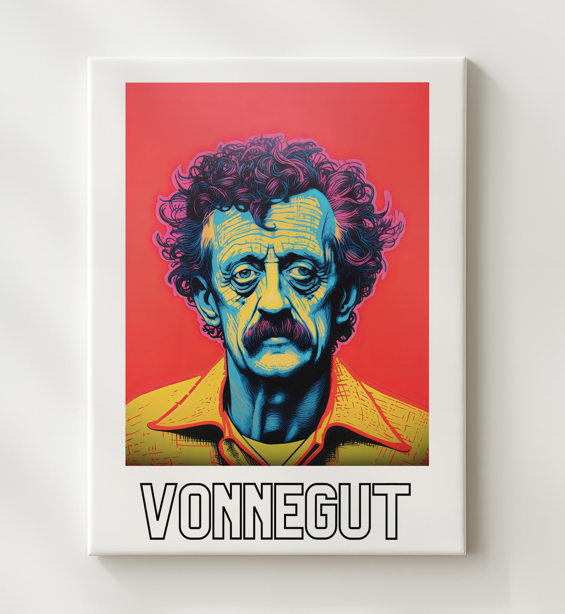 Kurt Vonnegut 20x24 Canvas wall art print – Author Portraits decor