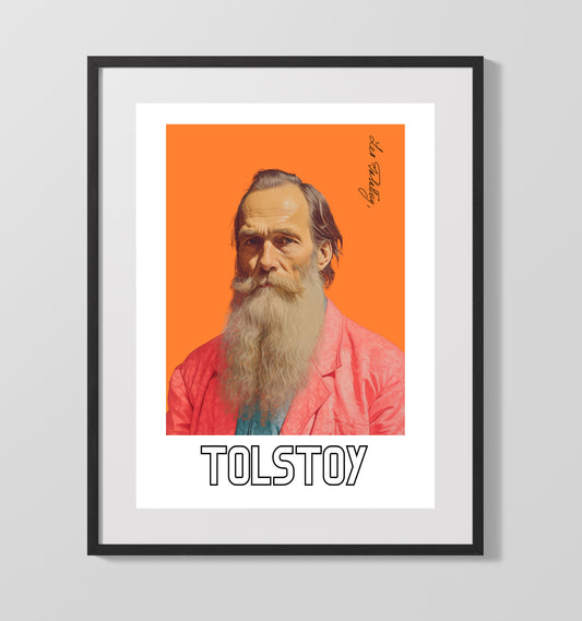 Leo Tolstoy literary wall art print for library and reading room decor