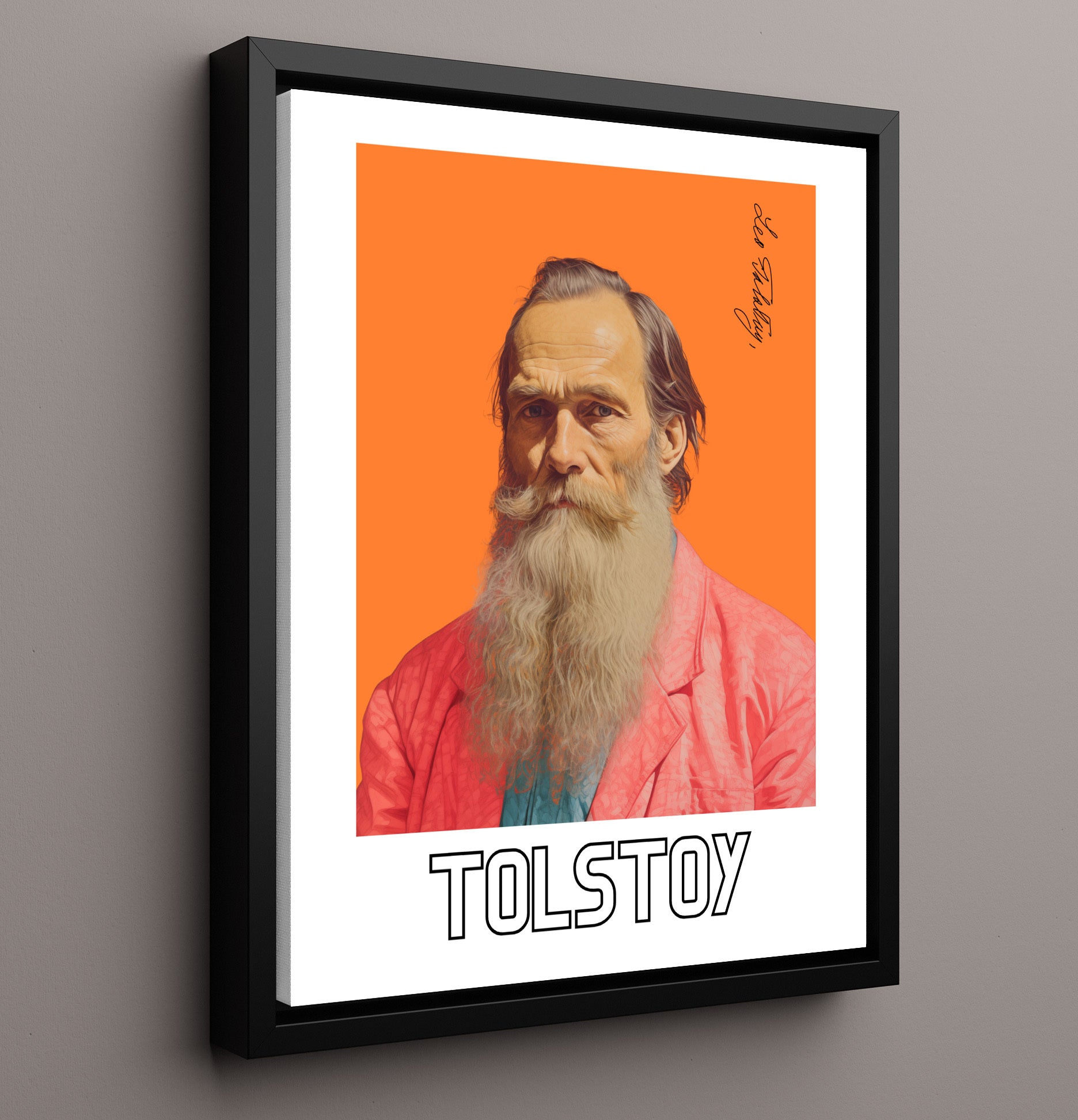 Leo Tolstoy 16x20 Framed Canvas wall art print – Author Portraits decor