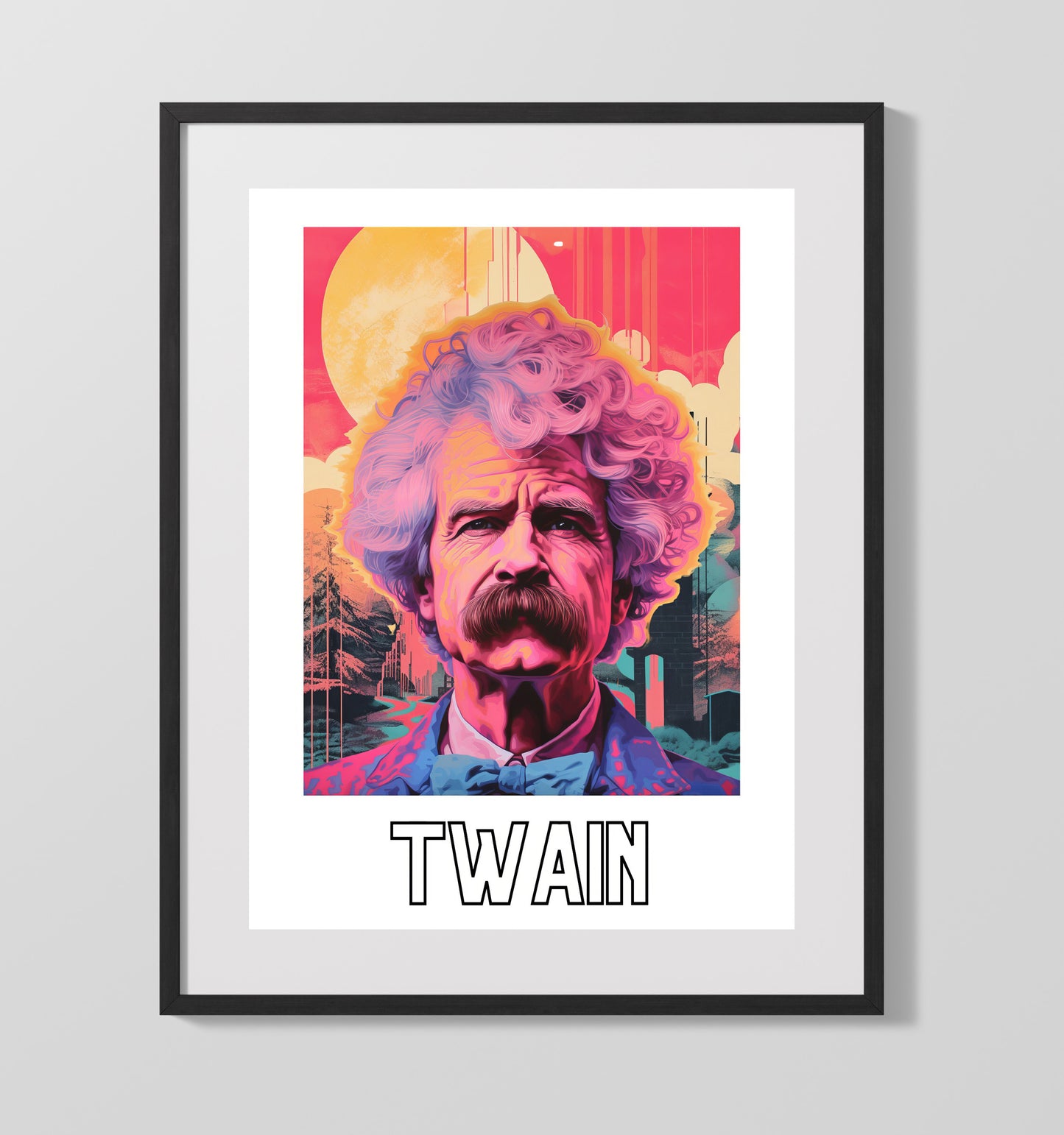 Mark Twain 16x20 Gallery Frame wall art print – Author Portraits decor