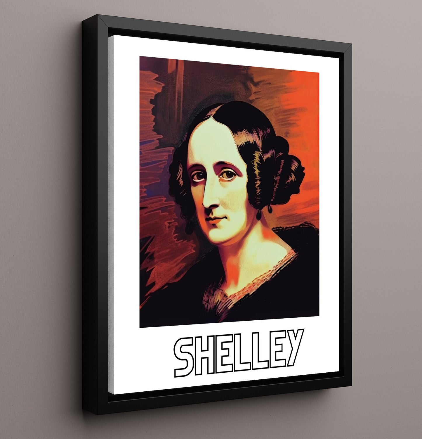 Mary Shelley 16x20 Framed Canvas wall art print – Author Portraits decor