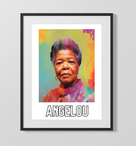Maya Angelou literary wall art print for library and reading room decor