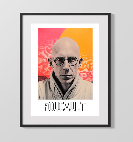 Michel Foucault literary wall art print for library and reading room decor