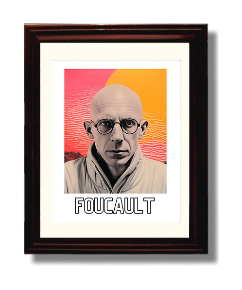 Michel Foucault 8x10 Black Matted Beveled Frame wall art print – Author Portraits decor
