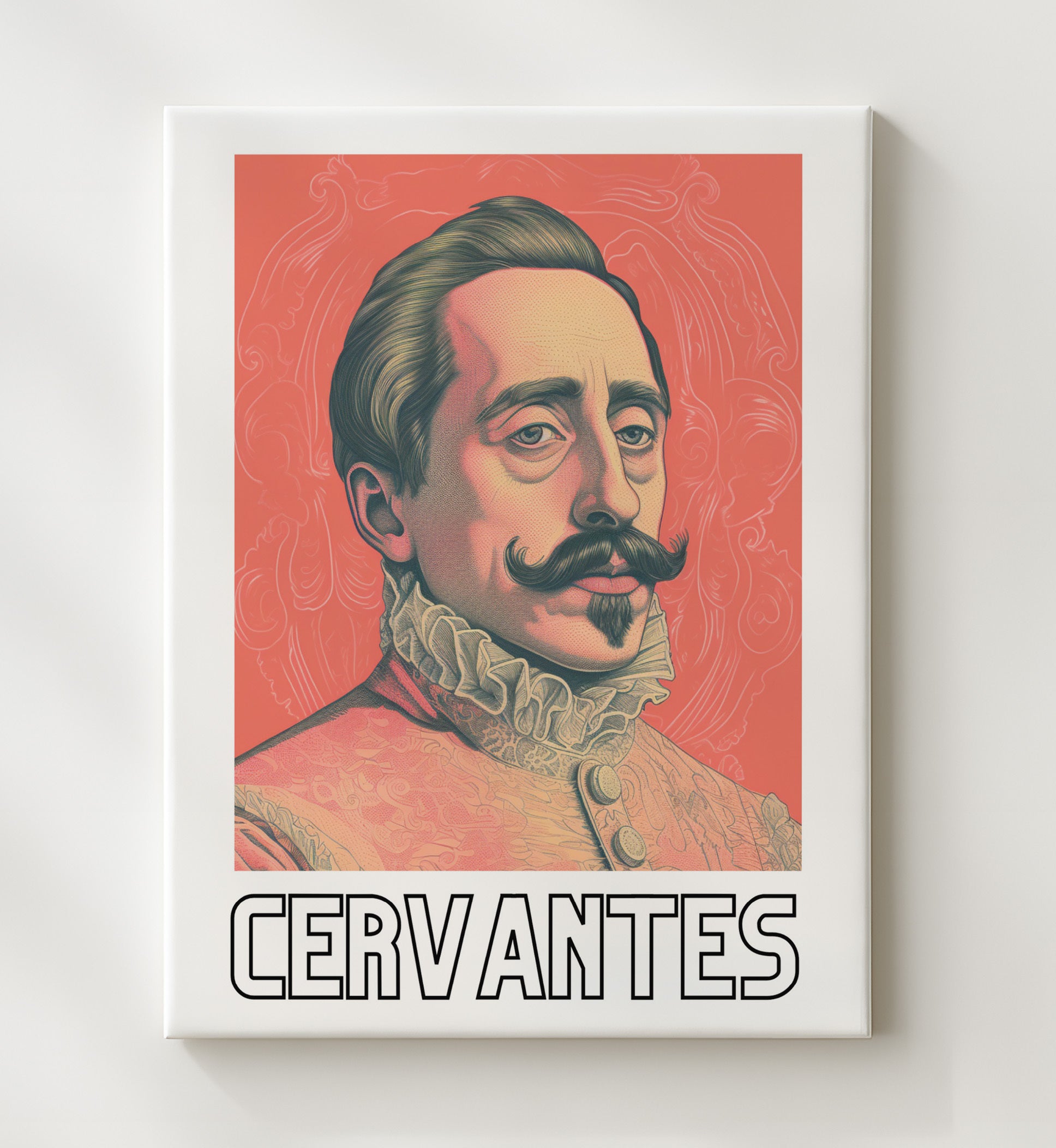 Miguel de Cervantes 20x24 Canvas wall art print – Author Portraits decor