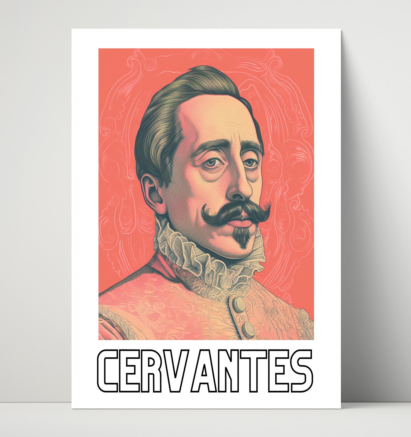 Miguel de Cervantes 16x20 Unframed Print wall art print – Author Portraits decor