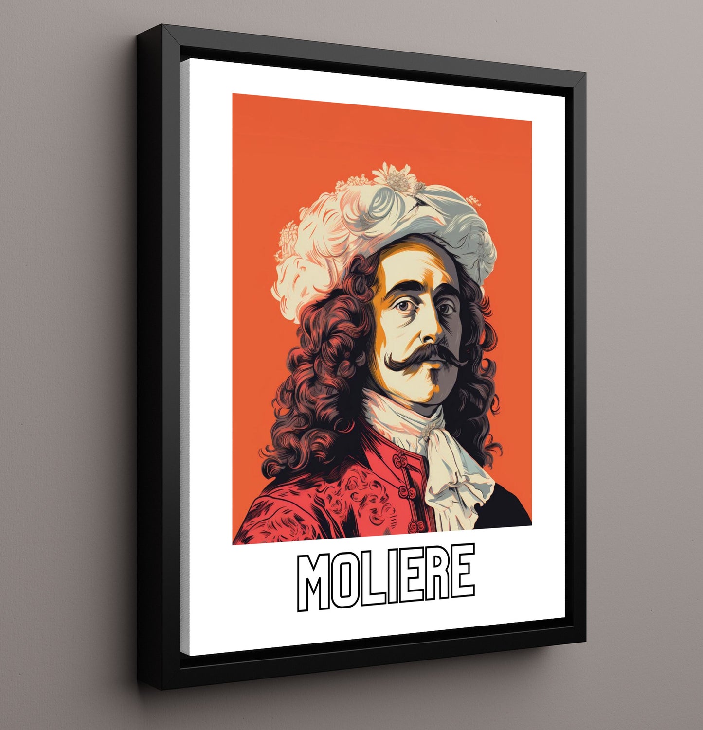 Moliere 16x20 Framed Canvas wall art print – Author Portraits decor