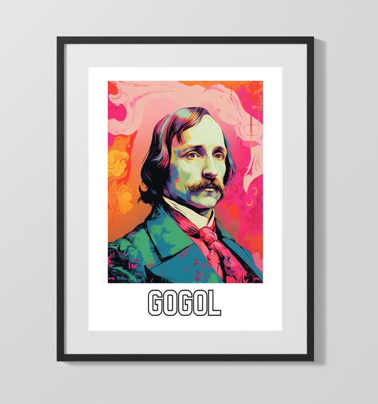 Nikolai Gogol literary wall art print for library and reading room decor