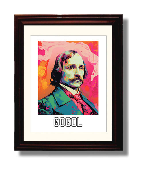 Nikolai Gogol 8x10 Black Matted Beveled Frame wall art print – Author Portraits decor