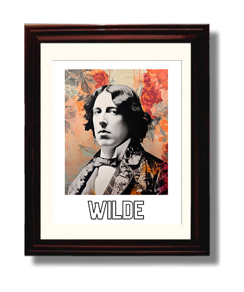 Oscar Wilde 8x10 Black Matted Beveled Frame wall art print – Author Portraits decor