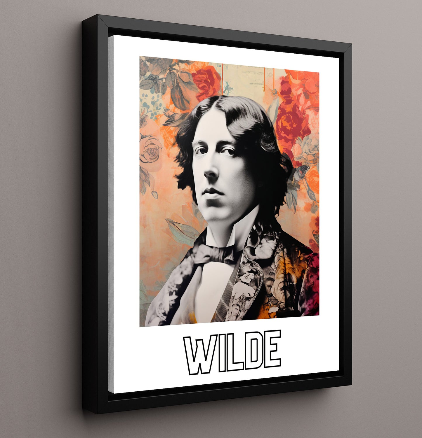 Oscar Wilde 16x20 Framed Canvas wall art print – Author Portraits decor