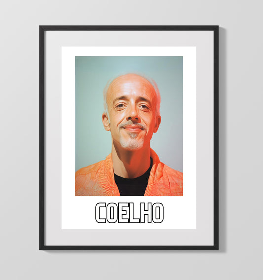 Paulo Coelho literary wall art print for library and reading room decor