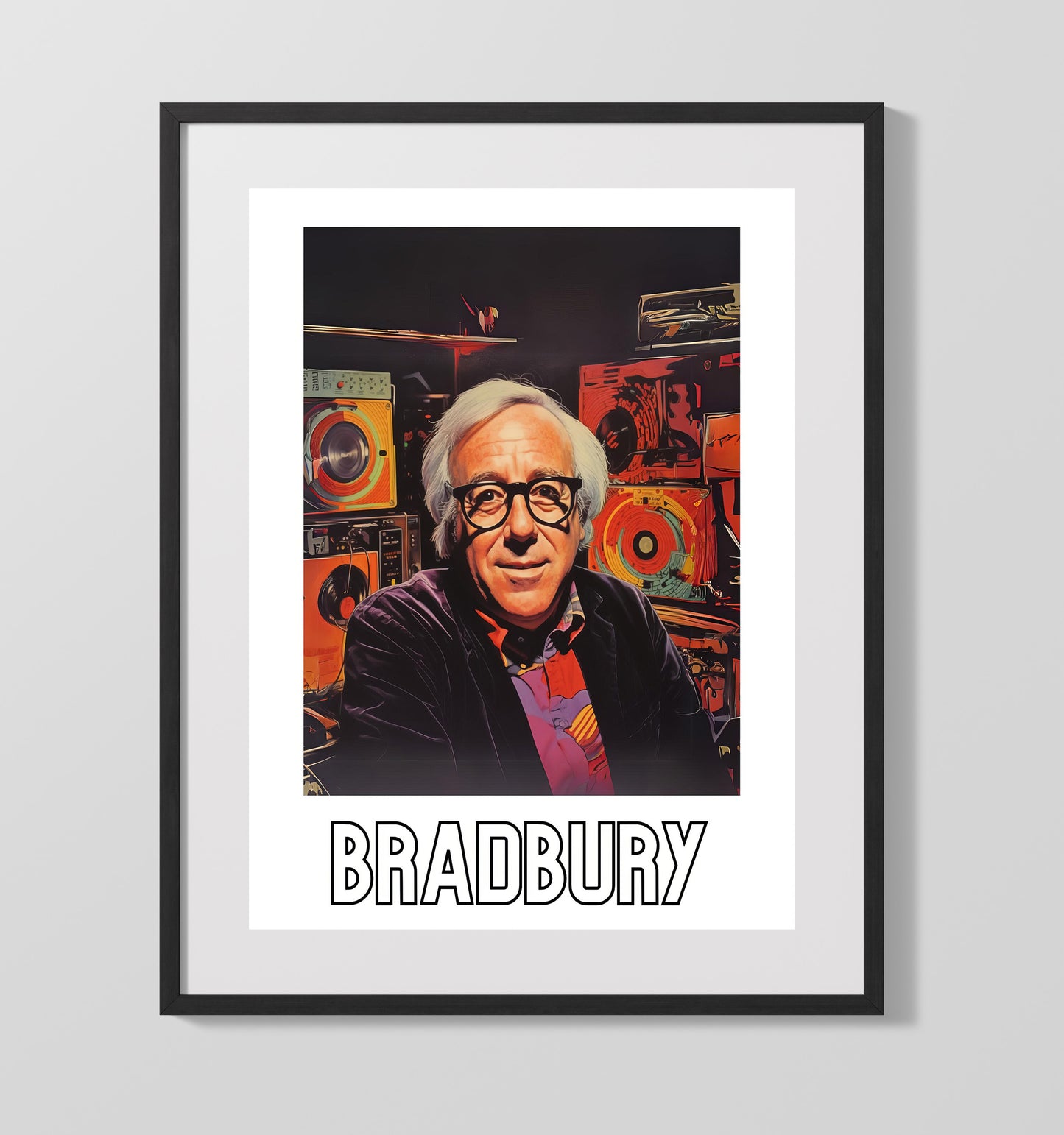 Ray Bradbury 16x20 Gallery Frame wall art print – Author Portraits decor