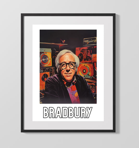 Ray Bradbury literary wall art print for library and reading room decor